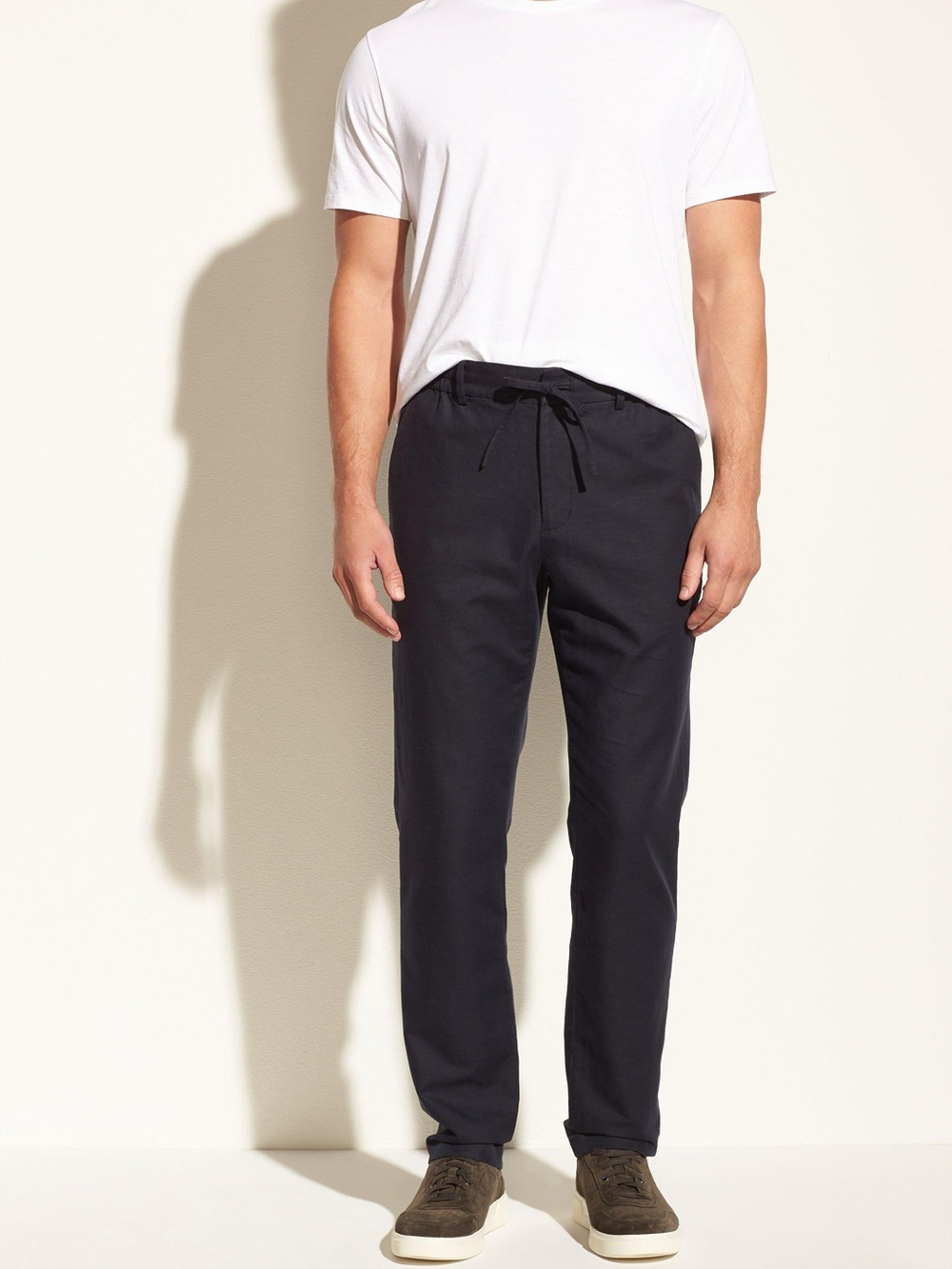 Vince. Linen Men's Black Drawstring pant